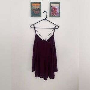 Kendall and Kylie romper - burgundy - size M